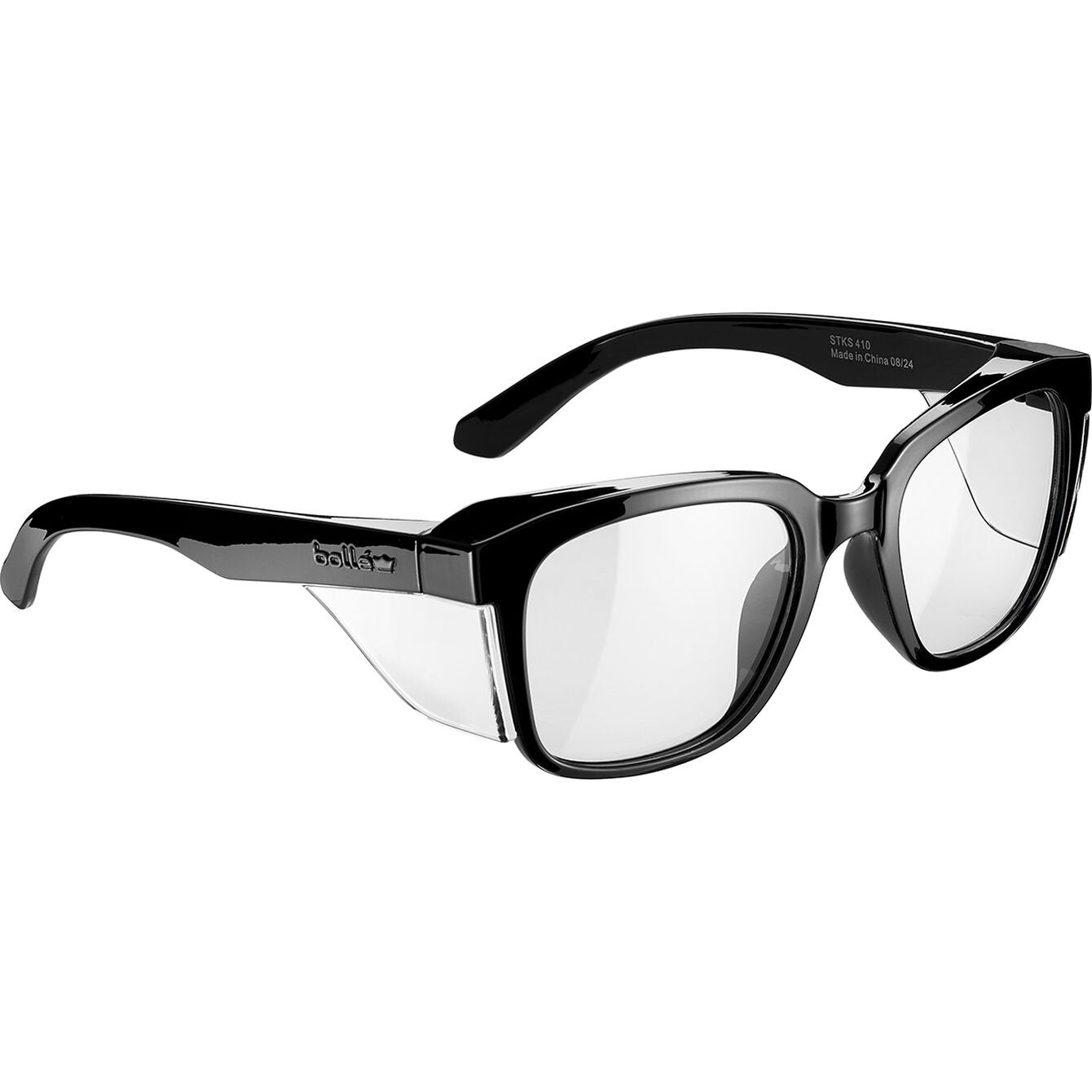 Bolle Safety STKS 410 Clear Safety Glasses, Black-(STK41N10A)