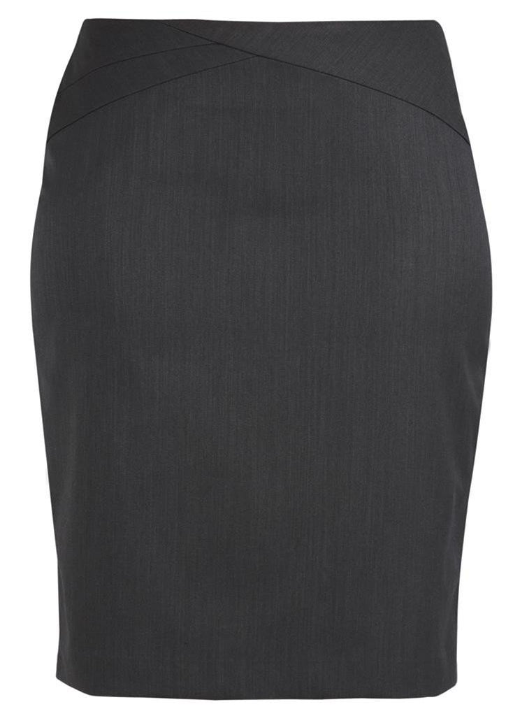 Biz Corporates-Biz Corporates Chevron Band Skirt-Charcoal / 4-Corporate Apparel Online - 4
