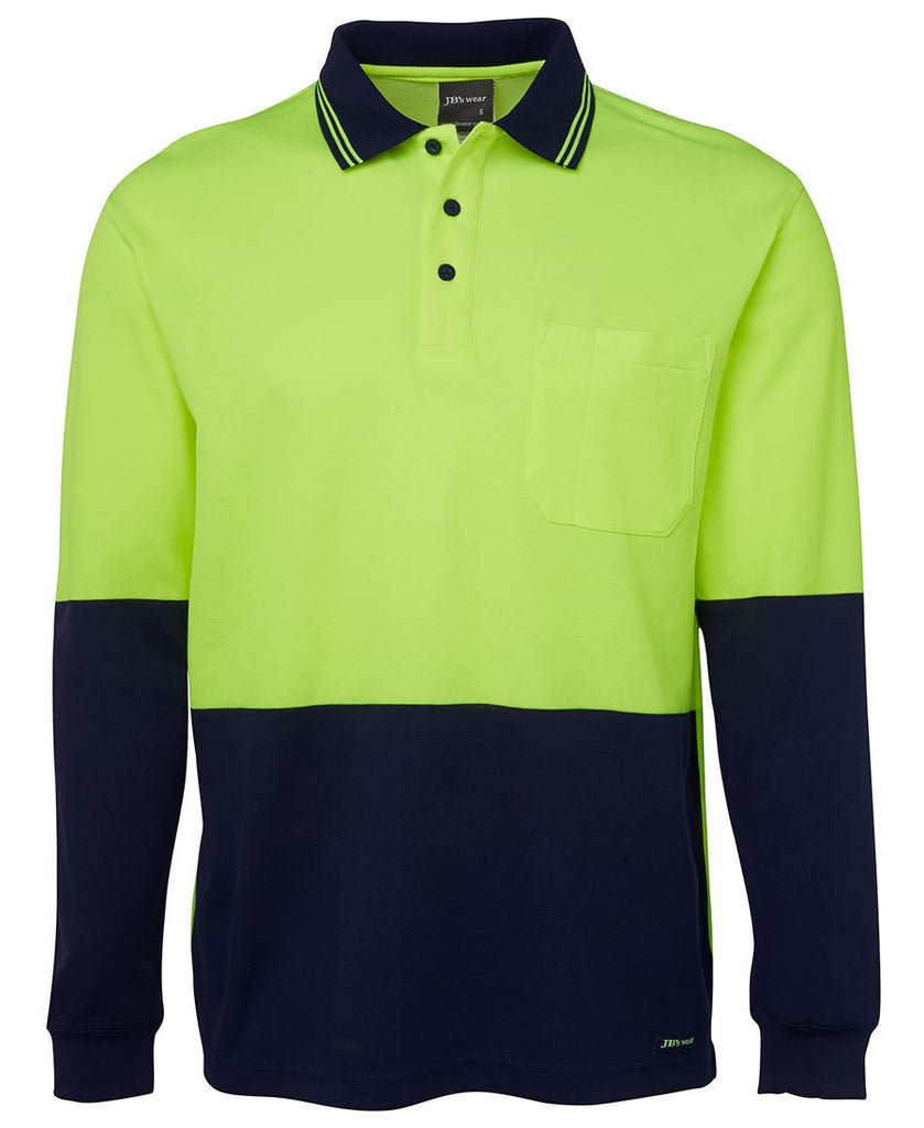 Jb's Hi Vis Long Sleeve Cotton Back Polo - Adults (6HPL)