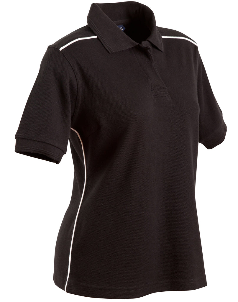 Winning Spirit Ladies' Pure Cotton Contrast Piping Short Sleeve Polo (PS26)