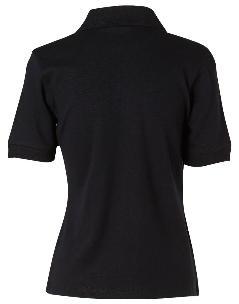 Winning Spirit Ladies' Pure Cotton Contrast Piping Short Sleeve Polo (PS26)