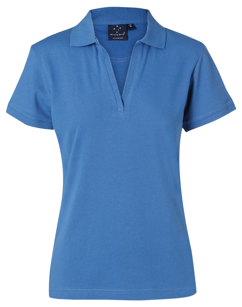 Winning Spirit Ladies' Short Sleeve Cotton/Elastane Polo 1st (8 colour) (PS40)