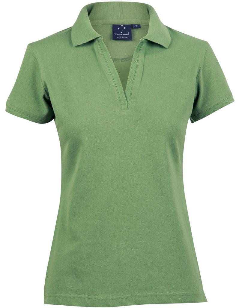 Winning Spirit Ladies' Short Sleeve Cotton/Elastane Polo 1st (8 colour) (PS40)