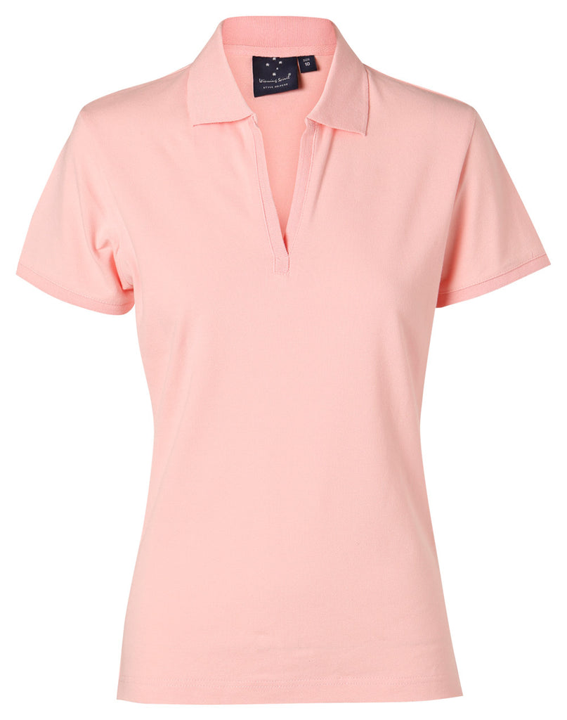 Winning Spirit Ladies' Short Sleeve Cotton/Elastane Polo 1st (8 colour) (PS40)