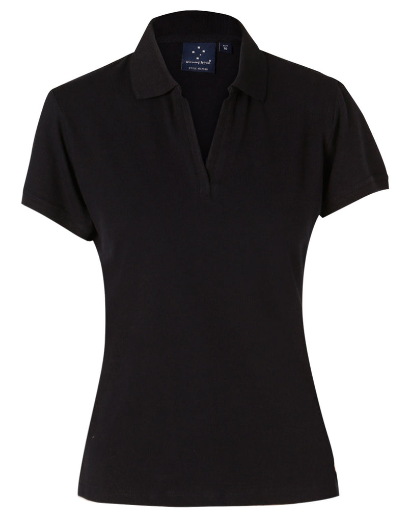 Winning Spirit Ladies' Short Sleeve Cotton/Elastane Polo 1st (8 colour) (PS40)