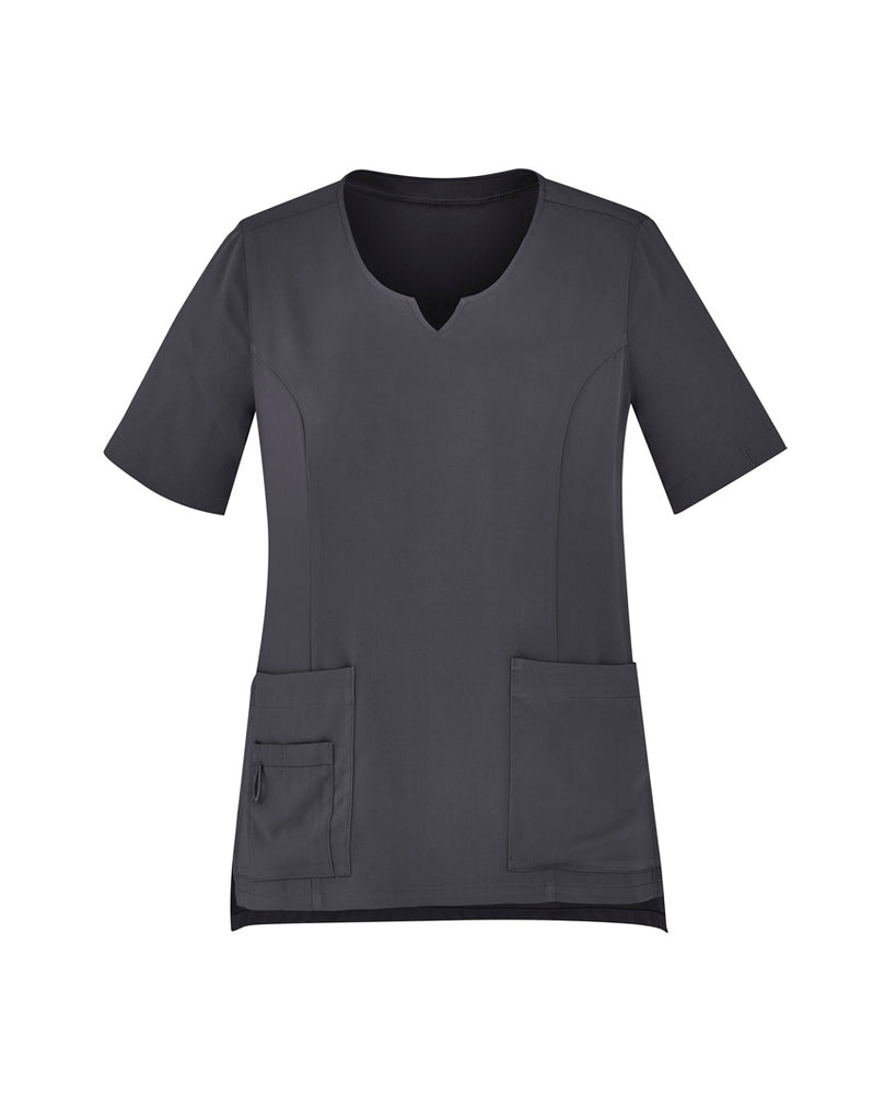 Biz Care Womens Tailored Fit Round Neck Scrub Top (CST942LS)