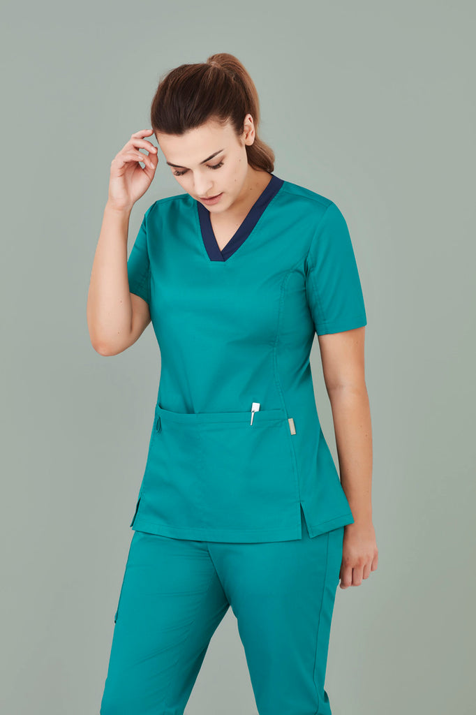 Biz Care Womens Riley V-neck Scrub Top (CST043LS)